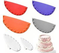 Lot de 6 outils de guidage pour arche de gâteau, 5 couleurs - Outils de décoration de gâteaux - Guide de volants pour gâteaux de 10,2 à 30,5 cm - Marqueur à volants uniformes - Pour débutants et