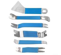 Lot de 6 outils de levier en acier inoxydable pour panneau de portière de voiture, garniture intérieure, démontage et réparation intérieure (sac en plastique bleu)