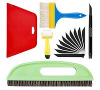 Lot de 6 outils de papier peint avec brosse à tapisser, rouleaux, outils de coupe, lissage de papier peint, kit de papier peint pour contact adhésif, matériel de peinture