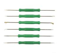 Lot de 6 outils de réparation de circuits imprimés avec aides à dessouder, y compris racloir, poinçon, brosse, fourchette, crochet et tige de poussée pour circuit imprimé