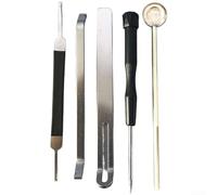 Lot de 6 outils de réparation en acier inoxydable pour saxophone flûte clarinette hautbois Blackpipe Coussin de changement de crochet de nivellement Pad Réglage et entretien des clés