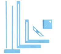 Lot de 6 outils de scrapbooking faciles à relier, en plastique, bleu | Outils de reliure durables avec règle en T, onglet d'angle, entretoise de colonne vertébrale, séparateur pour débutant