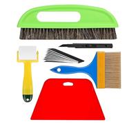 Lot de 6 outils de tapisserie, avec lisseur de papier peint, brosse à tapisser, couteau à tapisser, rouleau à coudre, kit de papier peint, kit de papier peint pour contact adhésif, film de fenêtre en
