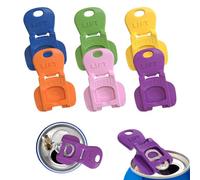 Lot de 6 ouvre-boîtes colorés et couvercles étanches - Ouvre-canettes de soda à une main + couvercles de protection réutilisables pour canettes de coca, bière, soda et aluminium