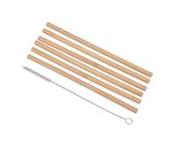Lot de 6 Pailles avec Brosse "Bambou" 20cm Naturel