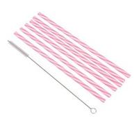 Lot de 6 Pailles & Brosse Réutilisables 23cm Rose Rose G