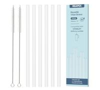 Lot de 6 pailles de rechange en plastique avec 2 brosses de nettoyage, réutilisables, longues et épaisses pour gobelets Stanley de 880,5 g/1,2 l, faciles à nettoyer, de qualité alimentaire et sans BPA