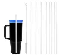 Lot de 6 pailles de rechange pour gobelet Owala de 1,2 l, pailles réutilisables en plastique de 30 cm de long avec brosse de nettoyage pour bouteilles d'eau Owala de 1,2 l