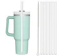 Lot de 6 pailles de rechange pour gobelet Stanley - Pailles réutilisables avec brosse de nettoyage - Pailles en plastique transparent compatibles avec Stanley- Cup et accessoires de tasses Stanley -