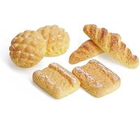 Lot de 6 pains miniatures hyper-réalistes, échelle 1/12, accessoires alimentaires en résine pour maison de poupée, scènes de train miniature, photographie et mini présentoirs de boulangerie