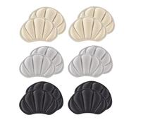 Lot de 6 Paires Coussinets Talon Chaussure en Silicone Épais Autocollant, Protege Talon Anti-Dérapant Anti-Frottement pour Sport/Escarpins Réparation Semelle Chaussures Trop Grandes Noir/Gris/Beige