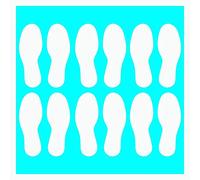 Lot de 6 paires d'autocollants en vinyle pour bottes droites et gauches - Autocollants pour sols de distanciation sociale - Finition durable - Idéal pour les sols lisses - 15,2 cm (Blanc)