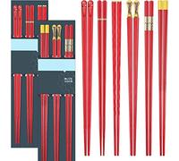 Lot de 6 paires de baguettes chinoises réutilisables, passent au lave-vaisselle, 24,3 cm, antidérapantes, en fibre de verre, pour la famille