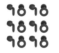 Lot de 6 paires de bouchons d'oreille réutilisables en silicone souple pour concerts, sommeil, concentration, voyage, taille réglable 28 dB (SNR), réduction du bruit, noir