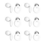 Lot de 6 paires de bouchons d'oreille réutilisables en silicone souple Réduction du bruit pour concert, sommeil, concentration, voyage, taille réglable 28 dB (SNR) Réduction du bruit Blanc