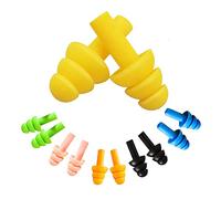 Lot de 6 paires de bouchons d'oreilles réutilisables en silicone - Bouchons d'oreille étanches pour la natation - Bouchons d'oreille à réduction du bruit pour le travail, l'étude