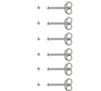 Lot de 6 paires de boucles d'oreilles à tige en acier chirurgical hypoallergénique 20 g avec petites perles en oxyde de zirconium poli et plaqué or 14 carats pour oreilles sensibles, 2mm 3mm 4mm 5mm