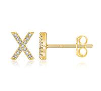 Lot de 6 paires de boucles d'oreilles à tige en acier titane plaqué argent 925 avec zircon cubique transparent rond 5A pour homme et femme, taille 3/4/5/6/7/8 mm, Cristal, Zircone cubique