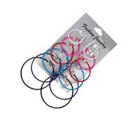 Lot de 6 paires de boucles d'oreilles créoles rondes légères multicolores et de taille pour femme
