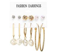 Lot de 6 paires de boucles d'oreilles pendantes tendance en acrylique pour femmes et filles, taille unique, Alliage acrylique, Pas de gemme