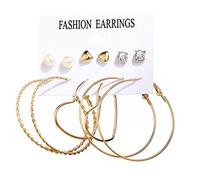 Lot de 6 paires de boucles d'oreilles pendantes tendance en acrylique pour femmes et filles, taille unique, Alliage acrylique, Pas de gemme