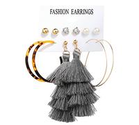 Lot de 6 paires de boucles d'oreilles pendantes tendance en acrylique pour femmes et filles, taille unique, Alliage acrylique, Pas de gemme