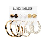 Lot de 6 paires de boucles d'oreilles pendantes tendance en acrylique pour femmes et filles, taille unique, Alliage acrylique, Pas de gemme