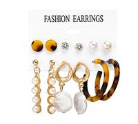 Lot de 6 paires de boucles d'oreilles pendantes tendance en acrylique pour femmes et filles, taille unique, Alliage acrylique, Pas de gemme