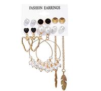 Lot de 6 paires de boucles d'oreilles pendantes tendance en acrylique pour femmes et filles, taille unique, Alliage acrylique, Pas de gemme