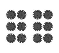 Lot de 6 paires de boutons magnétiques noirs avec lettres - Boucles cousues et cachées pour vêtements DIY