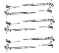 Lot de 6 paires de câbles de 1,9 cm, tendeur à bascule en acier inoxydable à angle réglable à 180 ° pour garde-corps d'escalier extérieur