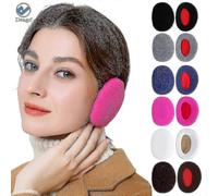 Lot de 6 paires de cache-oreilles polaires sans bandeau pour hommes et femmes (6 couleurs) Noir 1 paire