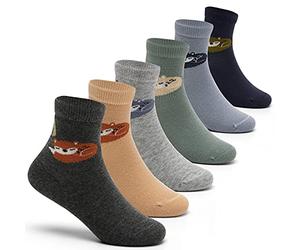 Lot de 6 paires de chaussettes colorées en coton pour garçons, Mix Fox 8107B, 10-13 ans