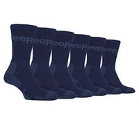 Lot de 6 paires de chaussettes de randonnée pour homme Semelle rembourrée 39-45 - Bleu - Large