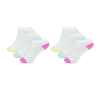 Lot de 6 paires de chaussettes de sport unisexes pour enfants | Talon coloré noir/blanc | Sports d'intérieur/extérieur, course, marche, athlétisme | Maison, école, PE, quotidien, douces, durables et à