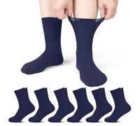 Lot de 6 paires de chaussettes en coton pour homme et femme 43-46 - Noir et blanc - Chaussettes de sport respirantes, 3# Bleu marine x 6, 35-42