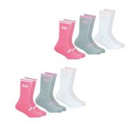 Lot De 6 Paires De Chaussettes Mi-hautes Fille Essentiel Wilson Rose-gris-blanc 31/34