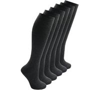 Lot de 6 paires de chaussettes montantes pour filles, mélange de coton, chaussettes d'uniforme scolaire, pour uniforme scolaire, tenue de fête, lot de 6 paires de chaussettes longues unies, Gris (6