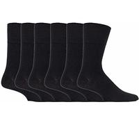 Lot de 6 paires de chaussettes pour diabétiques pour homme - Chaussettes en coton doux non élastiques pour pieds enflés,Coutures lisses des orteils, Noir 6 paires., taille unique