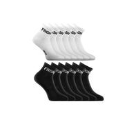 FREEGUN Chaussette Homme Coton - Lot de 6 - Socquettes Sport Homme, Résistantes, Douces, Taille 43/46 - Blanc/Noir