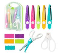 Lot de 6 paires de ciseaux décoratifs avec boîte de rangement, 5 types de ciseaux à bords zigzag, parfaits pour les projets de bricolage, cartes en papier, photos, scrapbooking, bureau, école, manuel