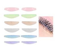 Lot de 6 paires de coussinets de levage de cils - Multicolore, taille adaptée à différentes formes d'yeux, faciles à utiliser, portables, boucliers souples et flexibles