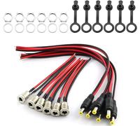 Lot de 6 paires de fiches CC 5,5 x 2,1 mm + 6 paires de prises 12 V-5 A-Plaqué or-Pour audio/vidéo/téléphone portable/projets de bricolage