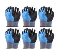 Lot de 6 paires de gants de travail en mousse de latex épais conçus pour les chantiers de construction offrant une prise en main sûre et une résistance durable à la déchirure dans des conditions