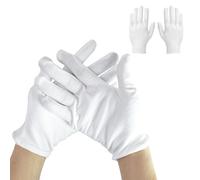 Lot de 6 paires de gants en coton blancs - Gants de protection doux pour mains sèches - Soin hydratant - SPA - Gants de soin des mains en coton (blanc)