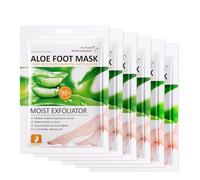 Lot de 6 paires de masques pour les pieds - Chaussettes anti-callosités - Masque exfoliant et hydratant - Pour pieds secs et fissurés - Anti-callosités - Pour hommes et femmes - Aloe vera