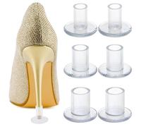 Lot de 6 paires de protections de talon pour chaussures aiguilles, butées de talon pour marcher sur l'herbe, couvre-talon pour talons hauts, capuchons de talon pour extérieur, mariage, événement