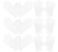 Lot de 6 Paires de s en Microfibre Anti-poussière, réutilisables, Blancs, antistatiques, for Le Nettoyage, la Manipulation de Bijoux, de pièces de Monnaie, l'inspection et la Protection du Travail
