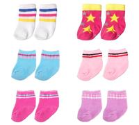 Lot de 6 paires de vêtements de poupée multicolores de 30 à 50 cm, chaussettes mignonnes pour poupées de 12 à 20 pouces et doudous de 28 à 35 cm, accessoires de poupée, 6 couleurs, motif étoilé,