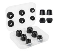 Lot de 6 paires d'embouts de rechange en mousse à mémoire de forme et embouts en silicone pour écouteurs intra-auriculaires de 4,9 mm à 5,9 mm (S/M/L, noir)